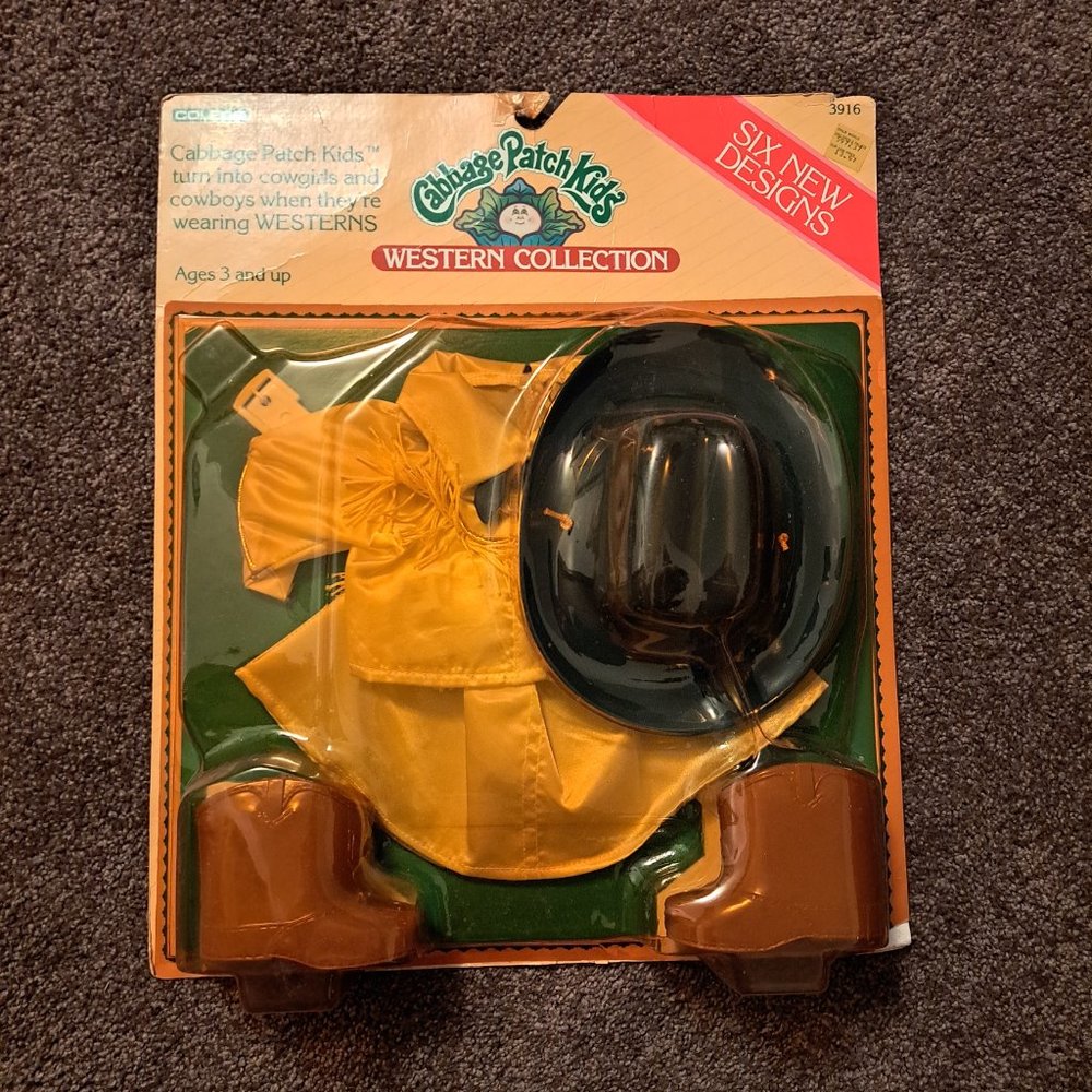 NWT Vintage 1984 Coleco Cabbage Patch Kids Cowgirl Western Collection Outfit